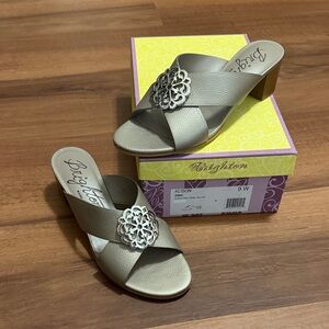 New in Box Brighton Women's Silver sandals with Short Heel